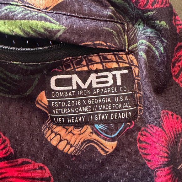 CMBT Skull and Pineapple Print Men's Athletic Shorts - Picture 3 of 4